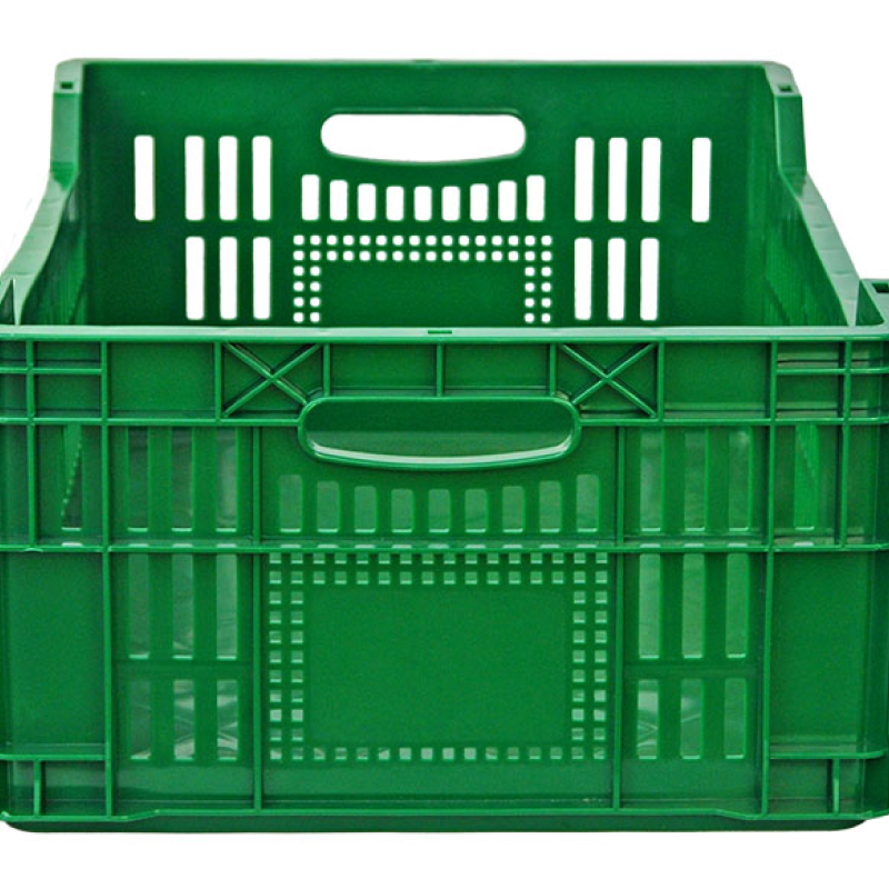 Ящик пластиковий 600*400*220/200 перфорований суцільне дно білий