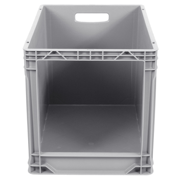 Ящик пластиковий 600х400х420 з вирізом сірий