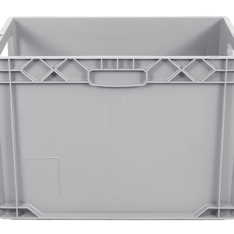 Ящик пластиковий 600х400х420 з вирізом сірий