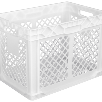 Ящик пластиковий 600*400*420 мм білий, дно перфороване