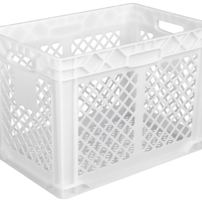 Ящик пластиковий 600*400*420 мм білий, дно перфороване