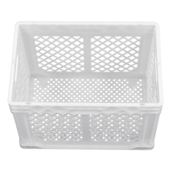 Ящик пластиковий 600*400*420 мм білий, дно перфороване