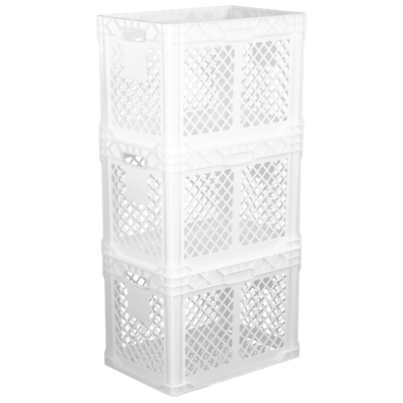 Ящик пластиковий 600*400*420 мм білий, дно перфороване