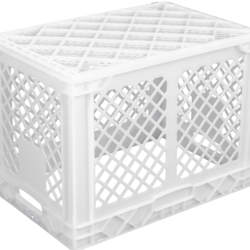 Ящик пластиковий 600*400*420 мм білий, дно перфороване