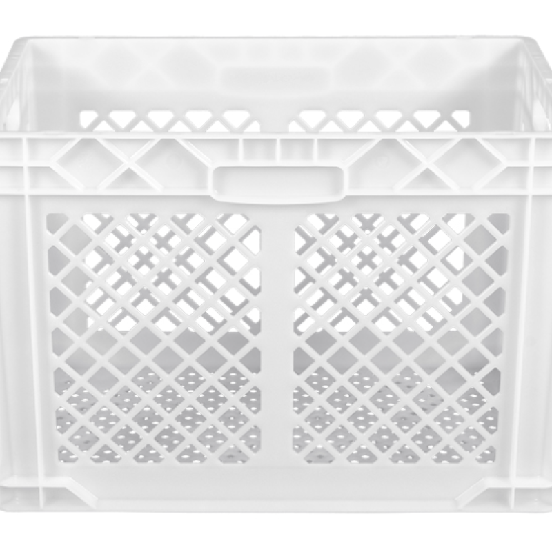 Ящик пластиковий 600*400*420 мм білий, дно перфороване