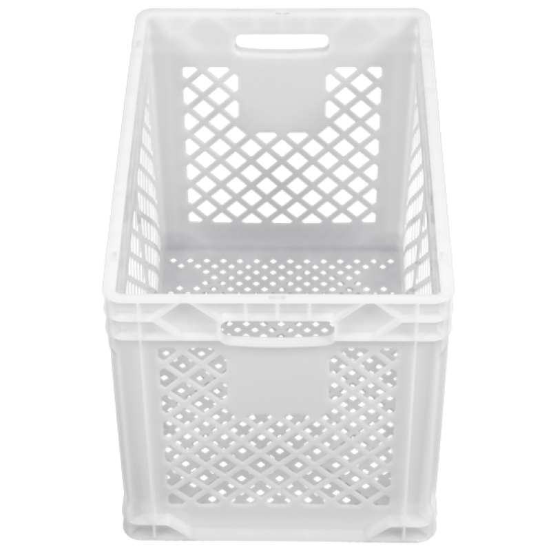 Ящик пластиковий 600*400*420 мм білий, дно перфороване