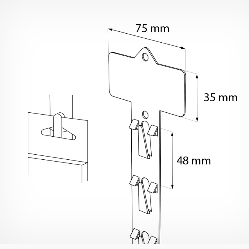 Підвісна страйп стрічка на 12 гачків, одностороння