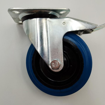 Колесо з гальмом, еластична гума/поліамід, 125 мм (200 кг)