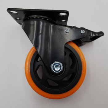 Колесо меблеве 100 мм поворотне з гальмом (100 кг)