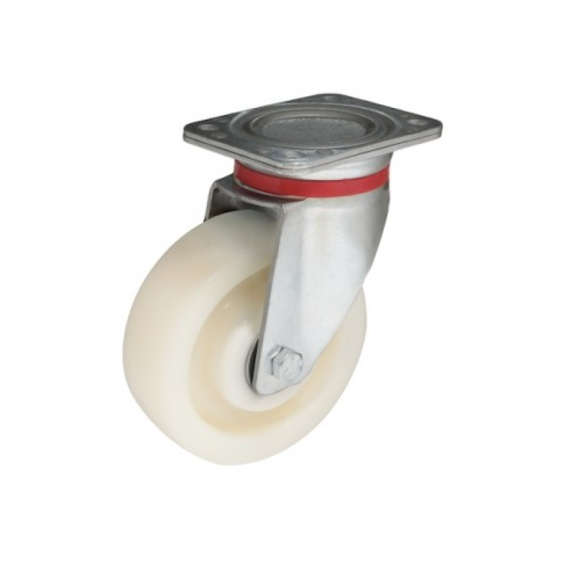 Колесо з поліаміду 125 мм у поворотному кронштейні серії "hard" з майданчикомі