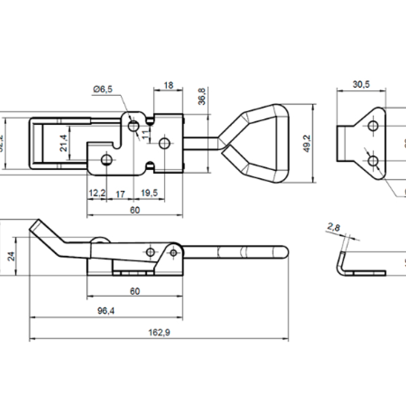 Замок-защелка накидной RZ 4003