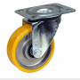 Колесо 100 мм, навантаження 200 кг, алюміній/поліуретан з поворотним кронштейном